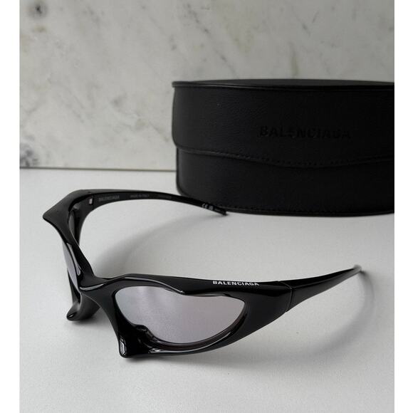NEW Balenciaga BB0352S Mask Sunglasses in Black Mirror main image 6